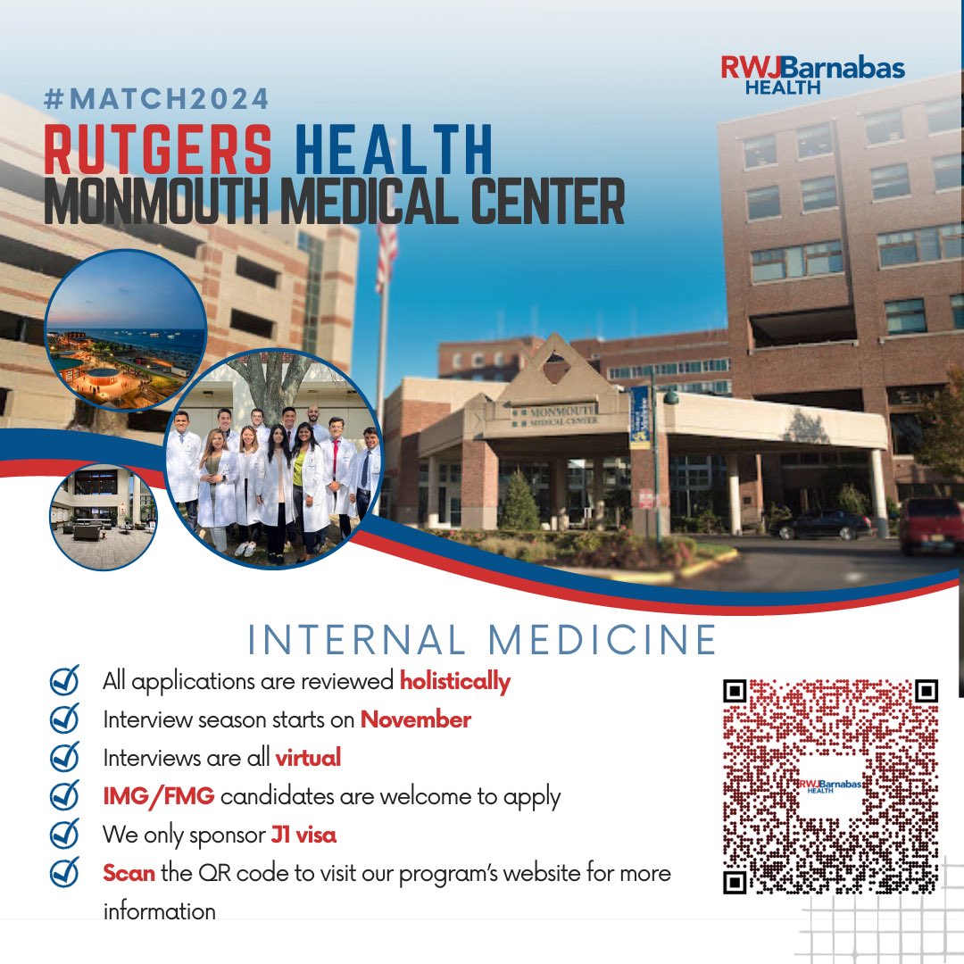 Interview season is just around the corner! Just a reminder to all our Internal Medicine applicants this coming #Match2024. See you during the virtual interviews! 💙❤️ #monmouth #internalmedicine #residency #img #fmg #imresidency #MedTwitter