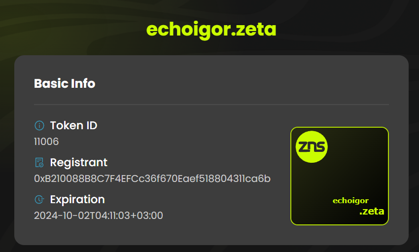echo_igor's tweet photo. Domain ZNS Connect !!!
Please Role.
#ZNSGuideNFT
@ZNSConnect https://t.co/kM0F3mB4nS