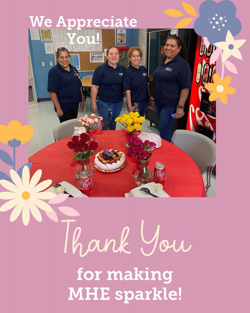 We love our custodial staff! Thank you for all that you do for MHE students, staff and parents! You are simply the best!