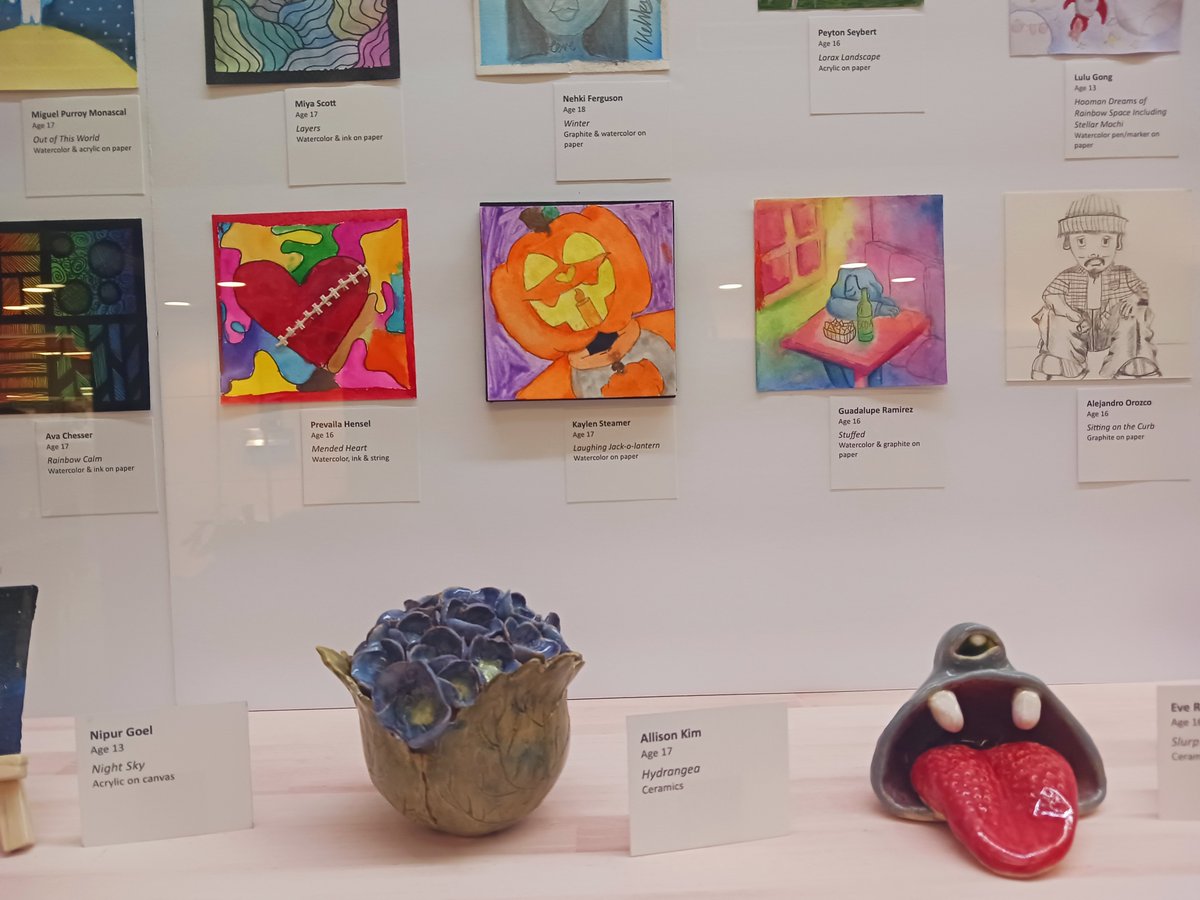 jettgen's tweet photo. It was fun attending the Lewisville Public Library's Teen Tiny Art Show reception tonight. We had a few HHS entries. https://t.co/pg2c4oGgyQ