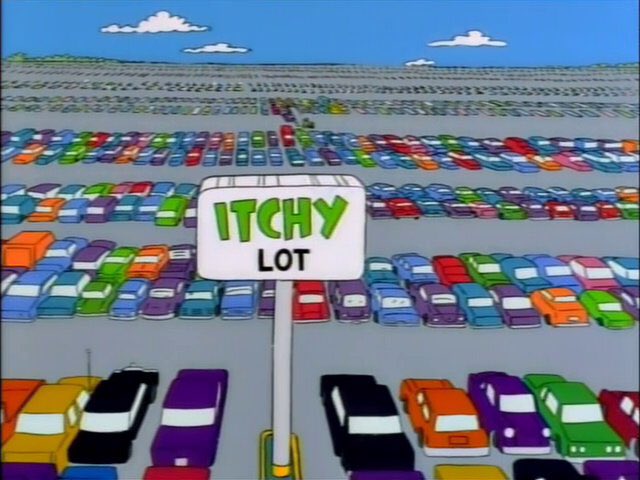 dailysimpsons's tweet photo. 29 years ago today, #TheSimpsons parked in the Itchy Lot. #Remember https://t.co/UEB1pfRITE
