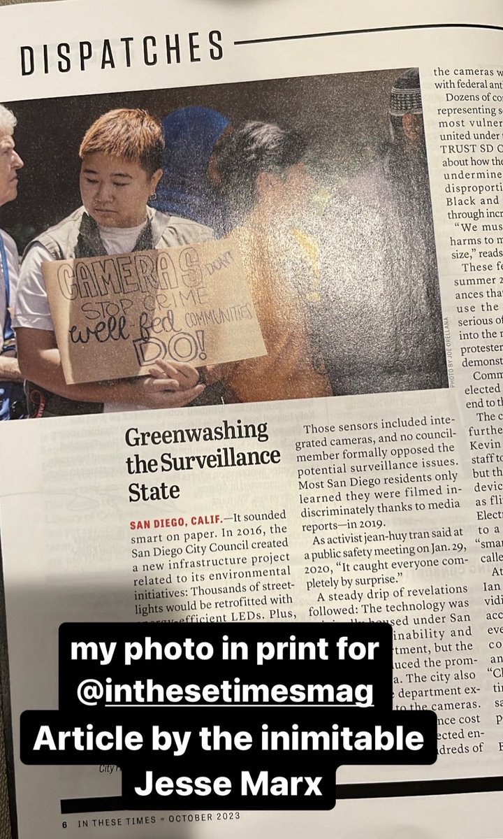 Got a photo in print for @inthesetimesmag in an article by the inimitable @marxjesse
