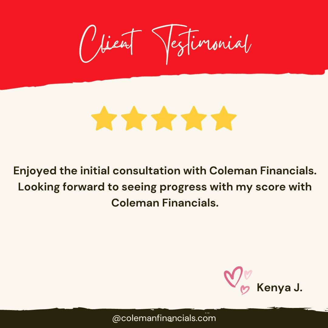 cfinancialsllc's tweet photo. Thanks for leaving us such a wonderful review. Schedule your Free Credit Phone Consultation ☎ 1-800-458-2797 💻 https://t.co/YwmcivGMOg https://t.co/X9Y38COEna