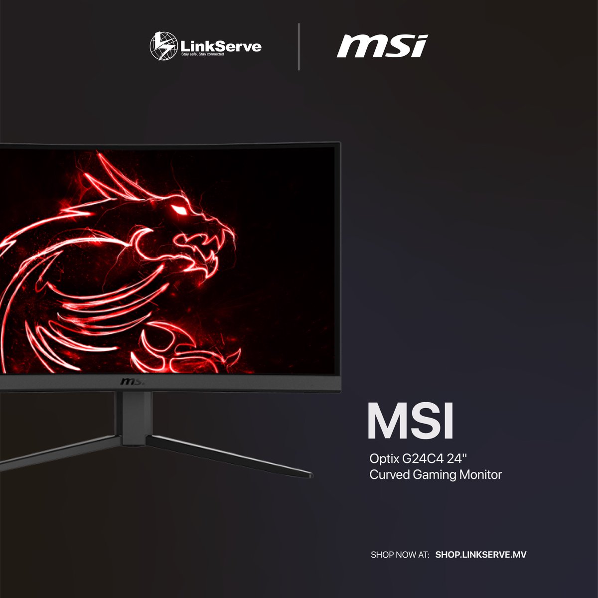 Enjoy fluid, stutter-free gaming with the MSI Optix G24C4 Full HD 24" Curved LED Gaming Monitor.

To buy online: rb.gy/d5y82