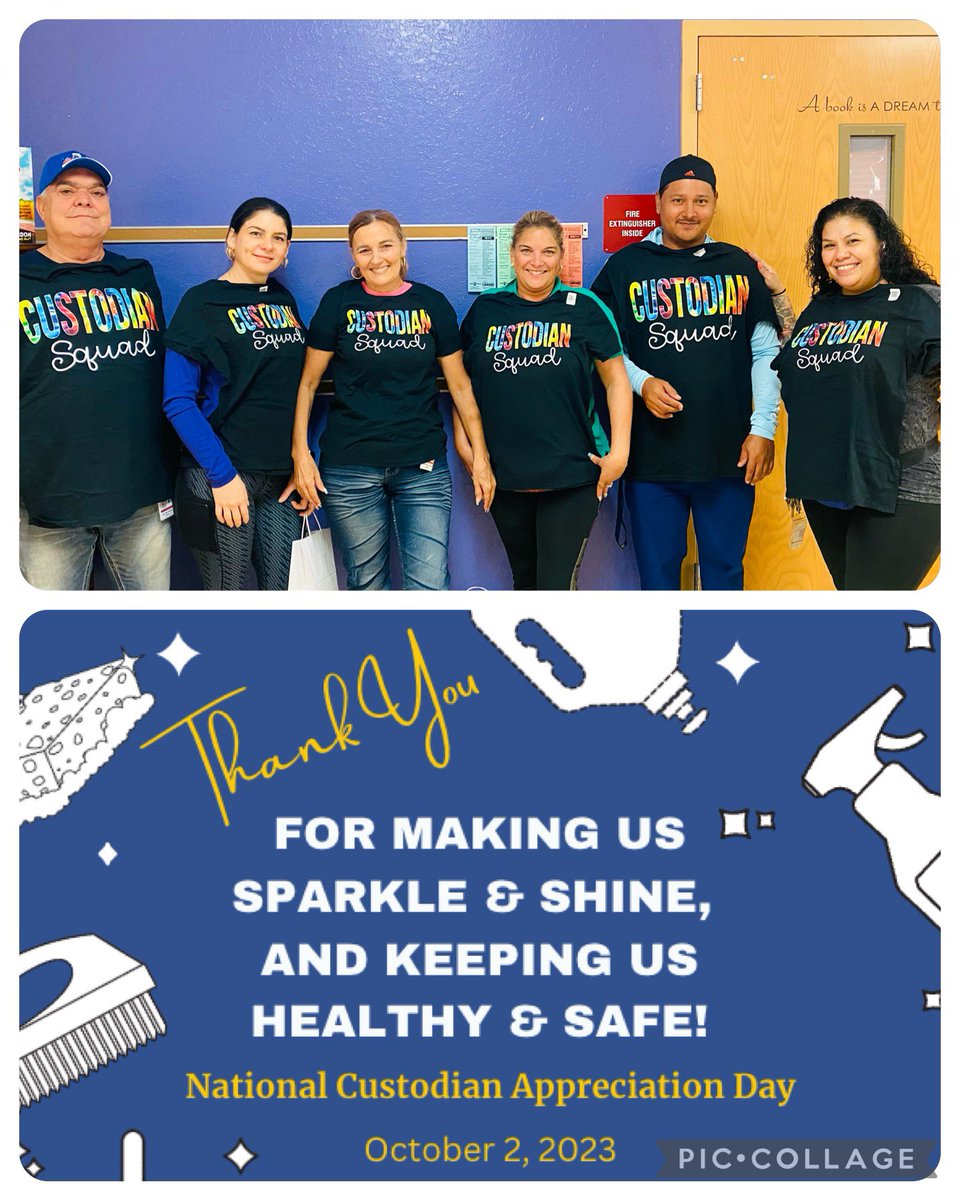 Shout Out to the best custodial crew !! Led by Ms.Jaine, Ms.Berta, Ms.Dahily, Ms.Dayanaris , Mr.Jorge &amp; Mr.Jose! Thank you staff and families who have sent in little treats and goodies to celebrate the “Super Six”! <a href="/pbcsd/">The School District of Palm Beach County</a> #CustodianAppreciationDay