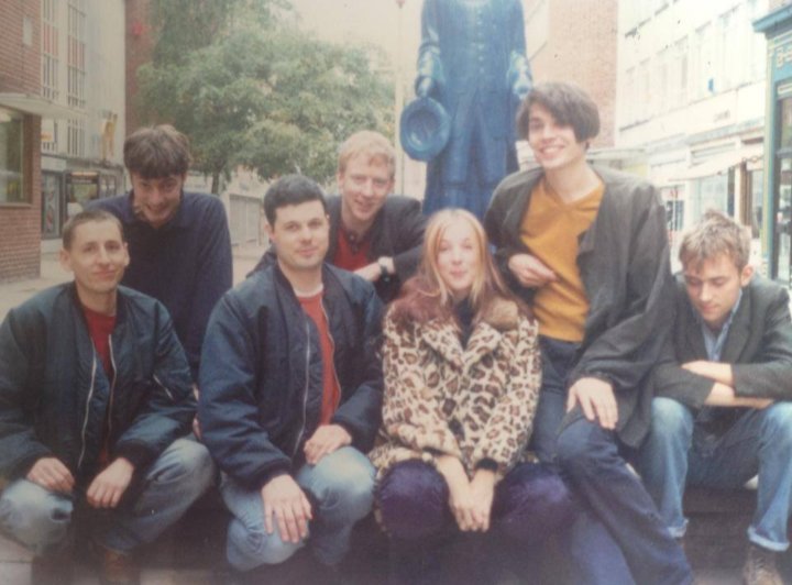 scribbler81's tweet image. Blur hanging out in #Exeter  #Princesshay back in October 1993 with support band Salad before their gig at the Lemon Grove on the Sugary Tea tour. A few months before the release of Parklife. (Photo stolen from @salad_band)