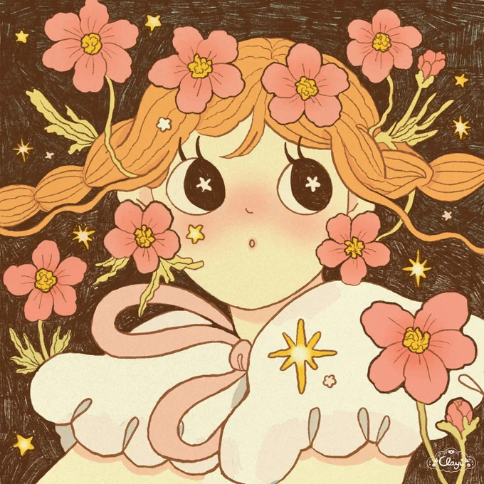 my entry for #peachtober23 day 2: cosmos