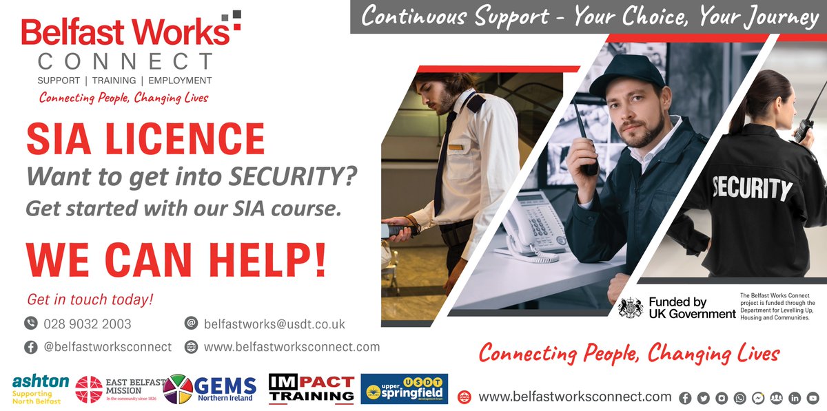 belfastworks's tweet photo. Ready to Unlock a Brighter Future? Join our SIA Security Course! 
#belfastworksconnect #UKSPF #SecurityCourse #SIA #UnlockYourFuture #JobOpportunities #CareerPath #InvestInYourself

Email us at belfastworks@usdt.co.uk or sign up through our website here: https://t.co/hc1APPoPUF https://t.co/lhM4nGOX2S