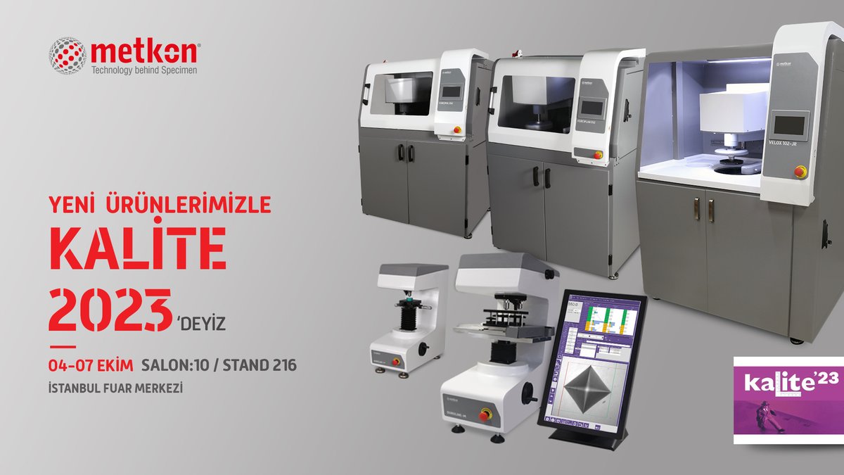 Metkon_Inc's tweet photo. 04-07 Ekim 2023 tarihlerinde İstanbul Fuar Merkezi'nde gerçekleştirilecek olan 12. Kontrol, Otomotiv, Havacılık ve Uzay Teknolojileri Test Ekipmanları, Metroloji ve Endüstriyel Yazılım Fuarı'nda sizleri https://t.co/ym3OtjXO3m 216 Nolu standımıza bekliyoruz #kalite2023 #metkon https://t.co/SBSVKE3rUk