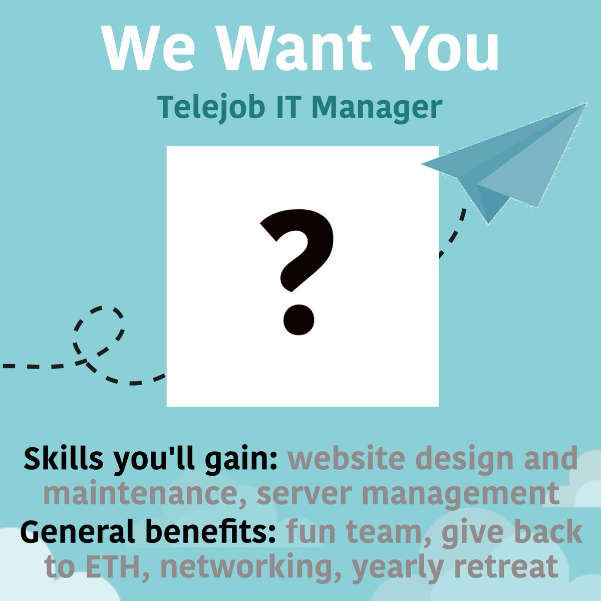 TelejobETH's tweet photo. 📢 Are you interested in joining Team Telejob? We have openings for Vice President, IT Manager, and Treasurer! To learn more, go to https://t.co/8oZNmV02bd https://t.co/ewgqeuibDa