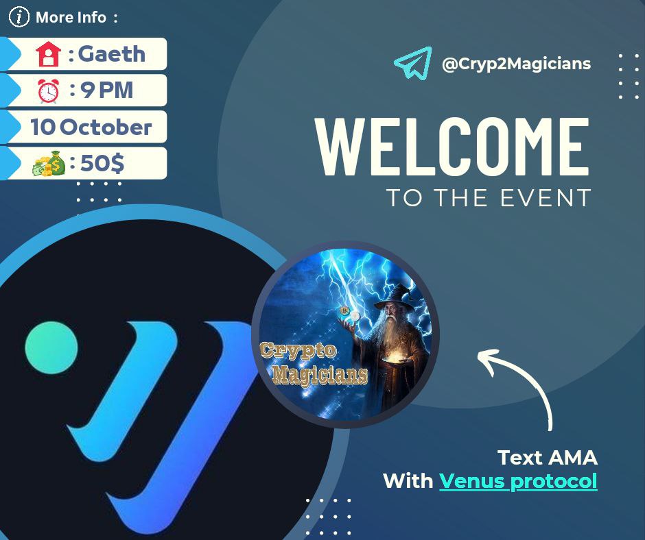 Cryp2Magicians's tweet photo. 🎙محادثة نصية مع مجتمع  VENUS PROTOCOL العربي 🎙

📍المكان: https://t.co/nGy01dZ5SJ

الجوائز: 50usdt

إترك سؤالك في تعليق https://t.co/2TM6DGswlK