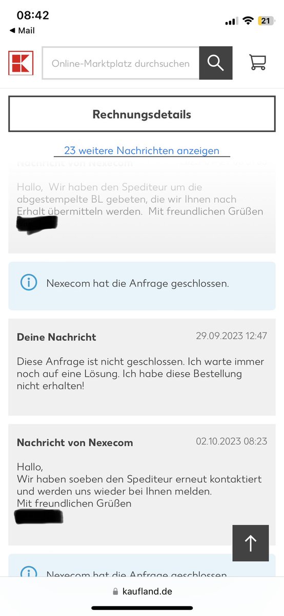 lanuitjedanse's tweet photo. @kaufland I never received my order, your customer service is absolute crap! 23 contacts and 0 resolution now your agent just closes the request without even replying. I want my money back! And will of course never order again something on your website. https://t.co/CDgao081lk