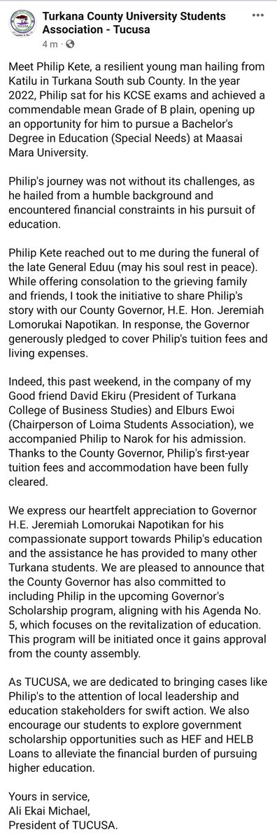 Turkana County University Students Association tweet media