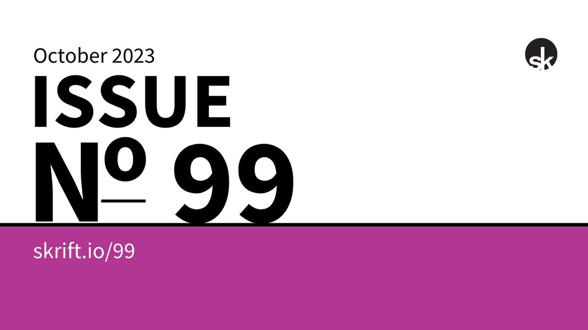 In our 99th issue, <a href="/michaellatouche/">Michael Latouche</a> shares with us the fun of setting up a ticketing printer for the Umbraco hackathon and @andrewmckaskill continues his series on using forked libraries &amp; setting up your local NuGet packages 🎃

https//skrift.io/99

#oss #opensource #dotnet