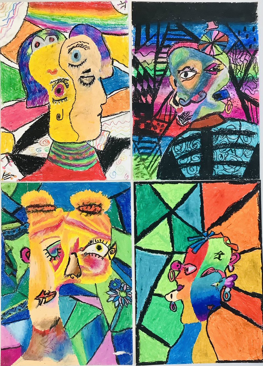 We’re reached P in the Art Alphabet - P is for Portraits! Here are some colourful examples of Picasso inspired portraits completed in oil pastel by our Year 4 students. 
#ks2art #picasso #portraiture #schoolart 
<a href="/TalbotHeathSch/">Talbot Heath School</a>