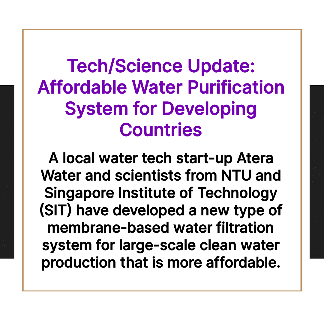 mayur259's tweet image. Tech/Science Update: New Affordable Water Purification System for Developing Countries

#Membranes #WaterPurificationSystem #WaterFiltrationSystem #CleanWater #CarbonFootprint #WaterTreatmentPlants #WTPs #NanocompositeMembrane #CLARITY #Polymers @NTUsg @singaporetech