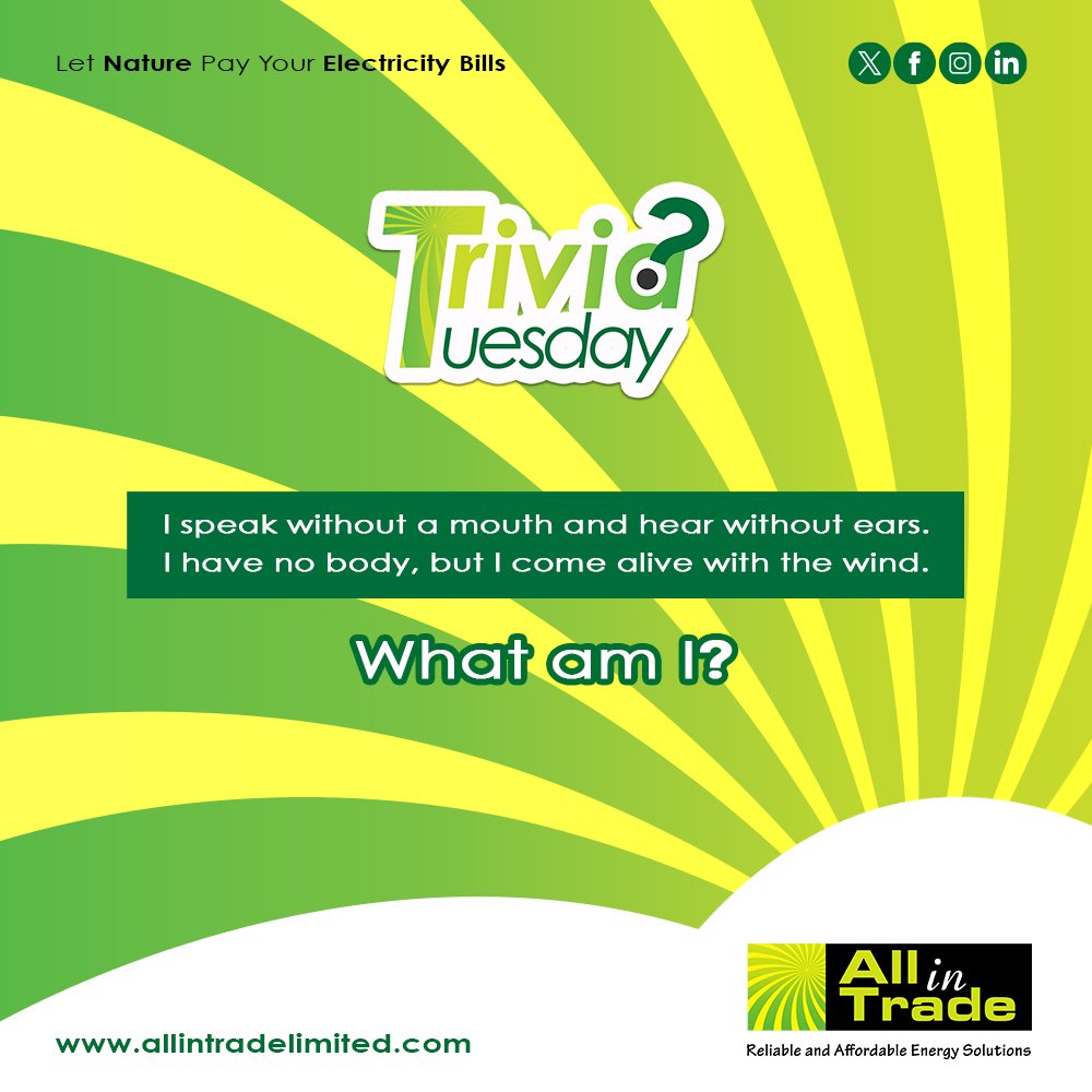 Allintrade's tweet photo. Let's kick off this week's brain teaser!
Can you unravel the mystery of this riddle?
Don't forget to tag a friend who loves a good challenge
#TriviaTuesday #AllInTradeTrivia #Trivia #BrainTeaser #RiddleMeThis https://t.co/wvUmAFvoeM