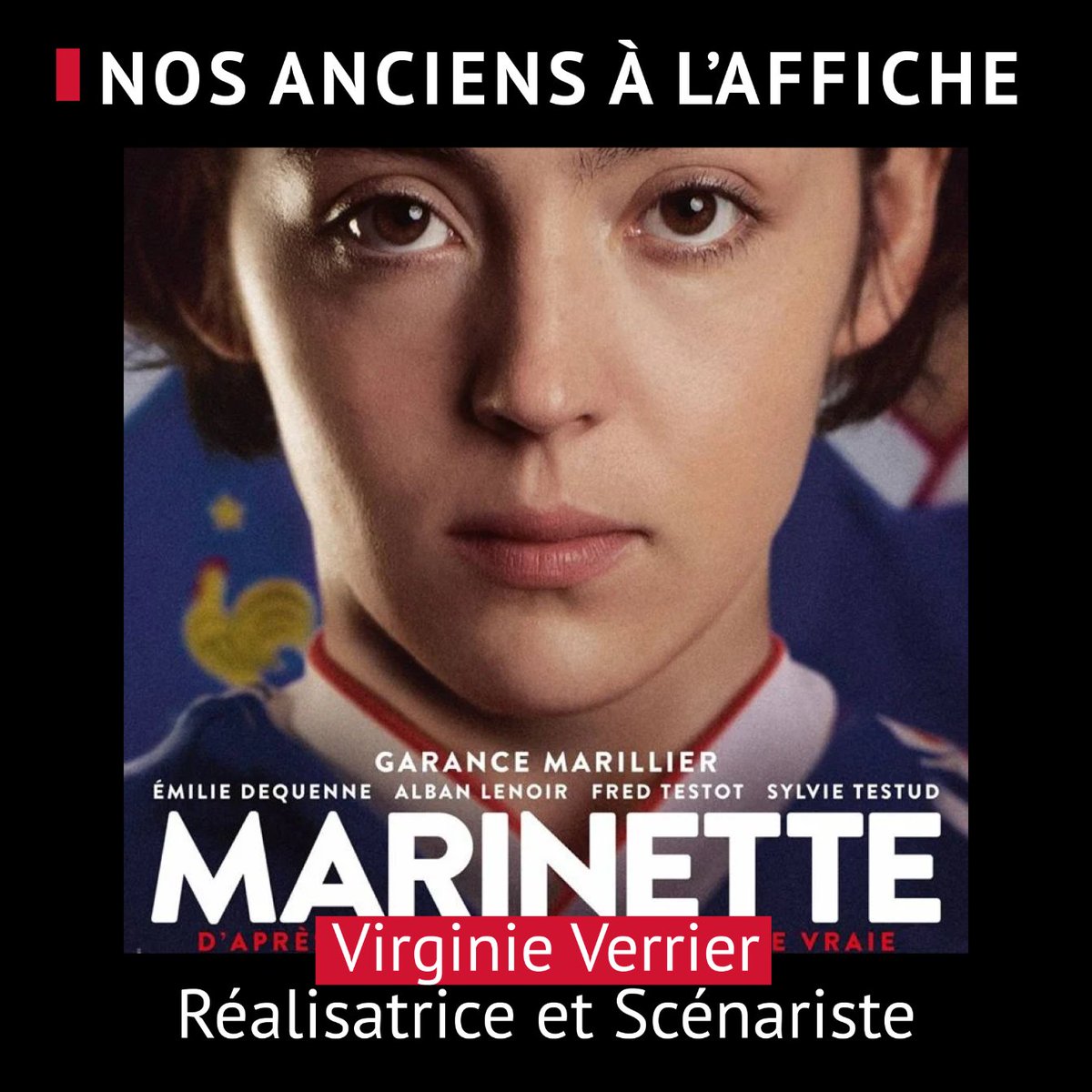 "Marinette", réalisé par notre ancienne élève Virginie Verrier, est maintenant disponible sur les plateformes de VOD ! Le film retrace l'histoire de Marinette Pichon, une des plus grandes joueuses de football féminin.