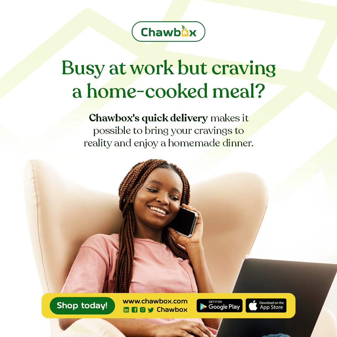 Busy at work but craving a home-cooked meal? 

Chawbox's quick delivery makes it possible to bring your cravings to reality and enjoy a homemade dinner. 🍽️💼 

#chawbox
#groceries
#shopsmartsavemore