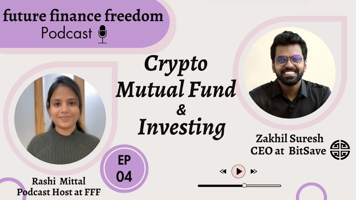 🚨New pod🎙️with <a href="/ZakhilSuresh/">Zakhil Suresh, CMT</a> CEO of <a href="/BitSaveClub/">BitSave</a> is out !

We touched on:
*Crypto Mutual Fund
*Bloomberg licensed Mutual Fund
*Asset selection and Risk Management
*Onboarding users by Crypto Mutual Fund

Full episode✨
Watch yt.oia.bio/cryptomutualfu…
Listen spotify.oia.bio/cryptomutualfu…