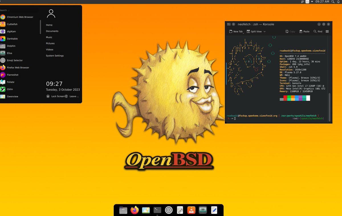 sizeofvoid's tweet photo. Beautiful or what do you say? #KDE #Plasma on #OpenBSD https://t.co/MmbJTC1eva