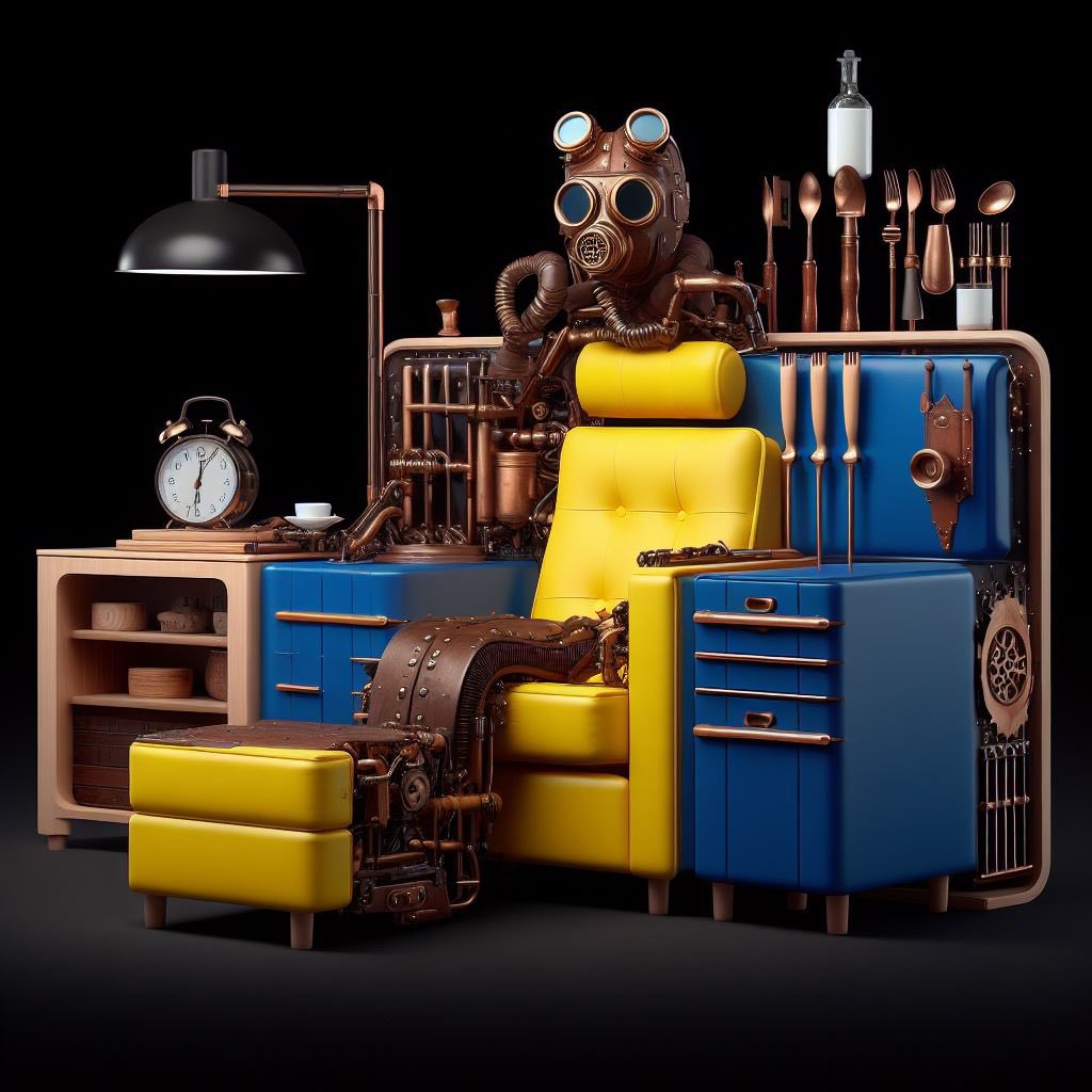 DavidPaulStocks's tweet photo. IKEA - The Steampunk Collection #steampunk #dalle #GenAI @IKEA https://t.co/jQJyOcw9f5