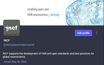 Did you know INCF is on Mastodon as well? Find us on @neuromatch's instance: neuromatch.social/@INCF