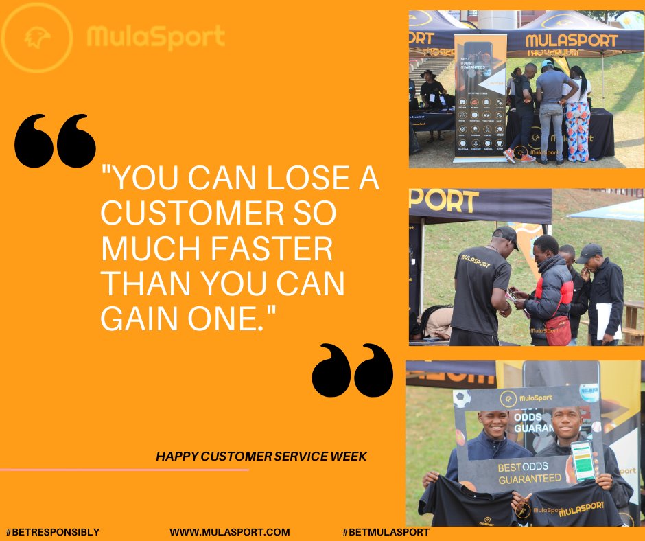 mula_sport's tweet photo. 🎉 Happy Customer Service Week! 🎉 
We couldn't do it without our amazing customers! 💛💪 Thank you for choosing us and for making our job so rewarding. 🙌🥳 Let's keep the smiles and satisfaction going all year long!  #CustomerServiceWeek #TeamService #BetResponsibly #MulaSport https://t.co/4Uk7ezGSx6