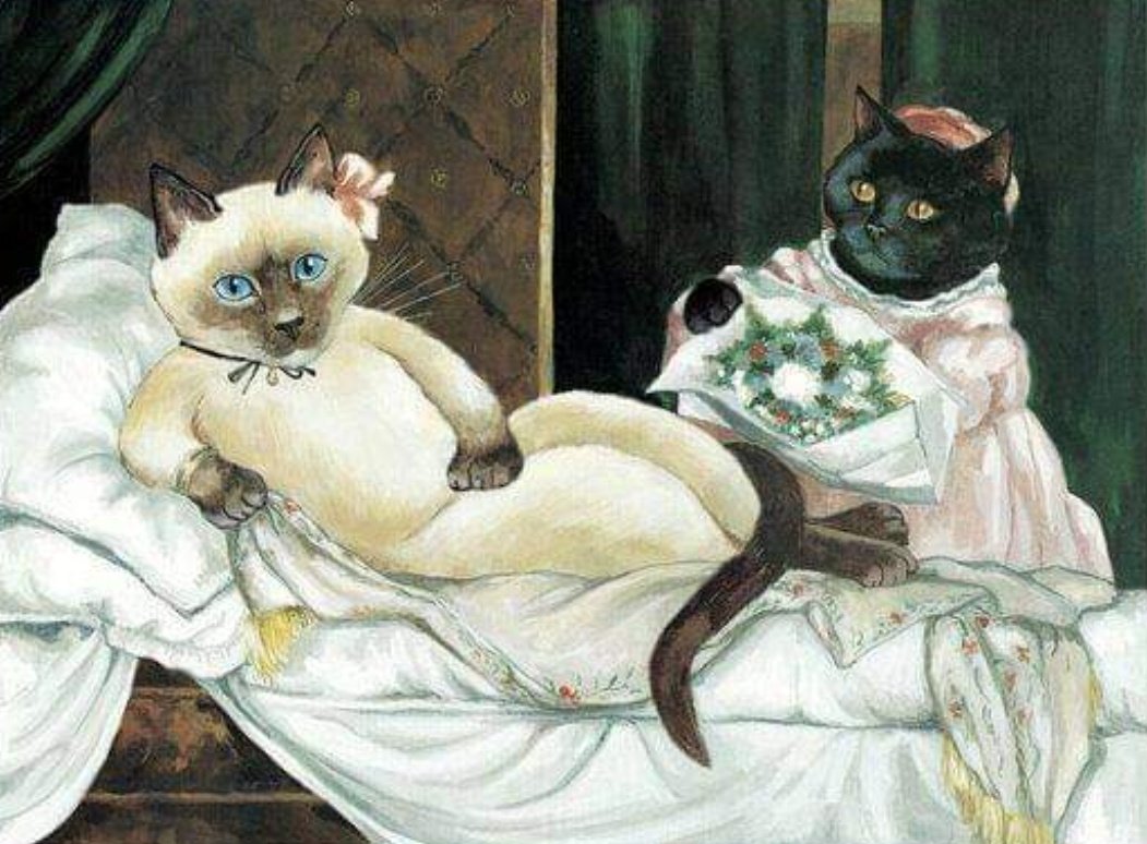 misspasternak's tweet image. El arte en versión gatuna de Susan Herbert. 🐱

"Ofelia", "El Nacimiento de Venus", "Olympia" y "La creación de Adán".