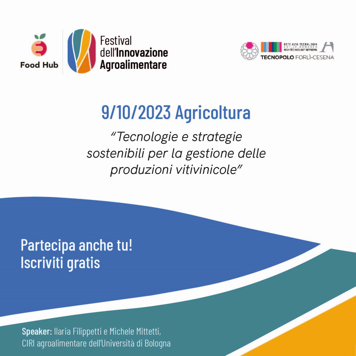 Faremo parte alla seconda edizione del Festival dell’Innovazione Agroalimentare, un evento si configura come un momento di grande rilievo per l'arricchimento formativo e professionale.

📌Noi saremo presenti il 9 e il 11 Ottobre.

Iscriviti gratis tecnopolo.forlicesena.it/news/