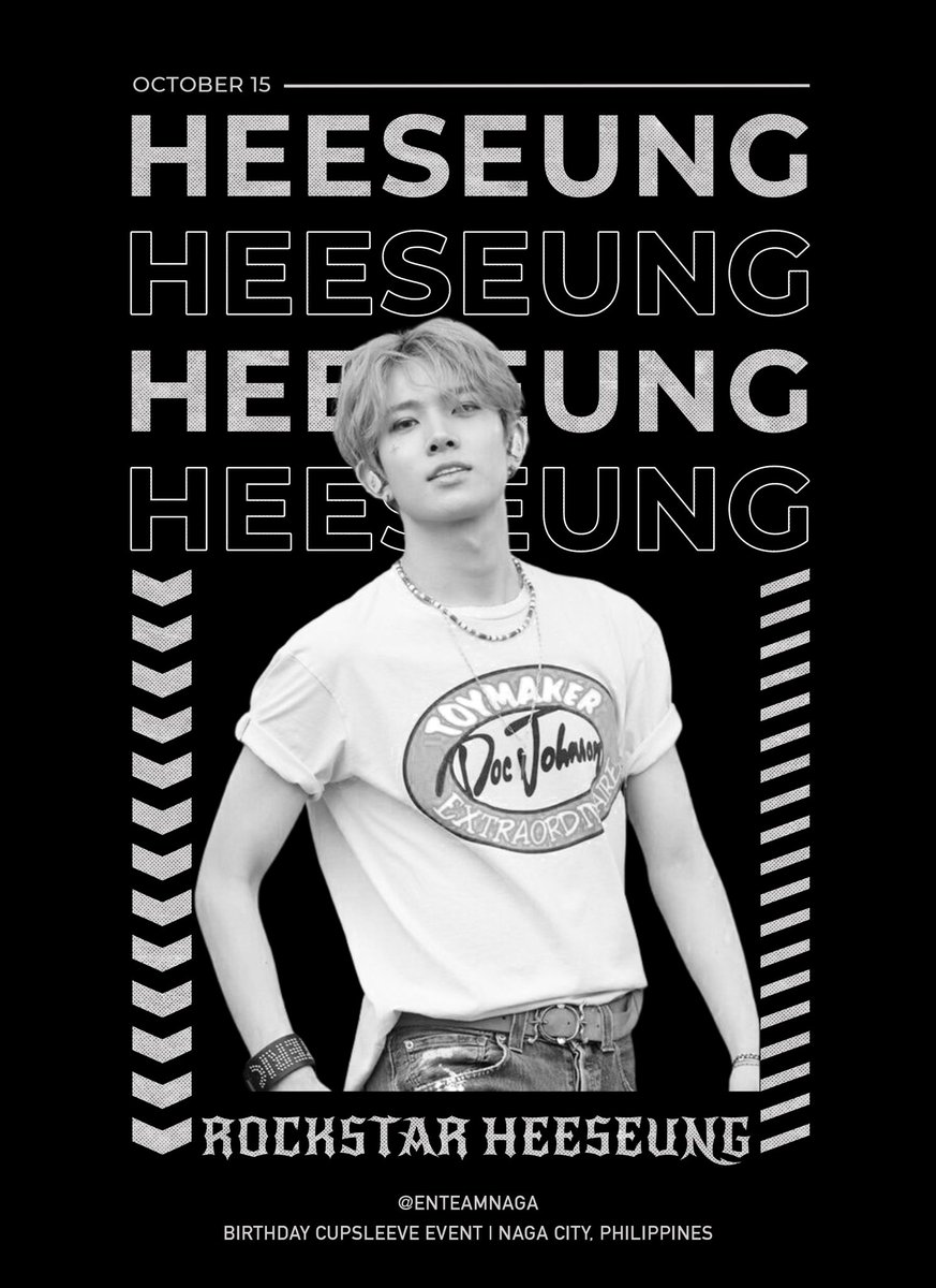ENTEAMNAGA's tweet photo. Rockstar Heeseung🎸

🗓️ October 15 | Sunday
⏰ 2:00 PM
📍 Coconatz | Dayangdang, Naga City
🔗 https://t.co/hTvAHMXogw
👗 All-black outfit

#HeeseungDay #OurAceHeeseung #이희승 https://t.co/9nHojPiB26