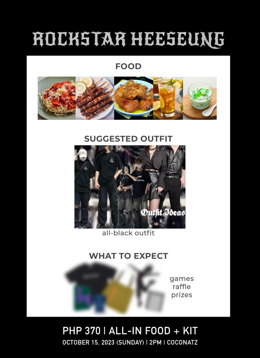 ENTEAMNAGA's tweet photo. Rockstar Heeseung🎸

🗓️ October 15 | Sunday
⏰ 2:00 PM
📍 Coconatz | Dayangdang, Naga City
🔗 https://t.co/hTvAHMXogw
👗 All-black outfit

#HeeseungDay #OurAceHeeseung #이희승 https://t.co/9nHojPiB26