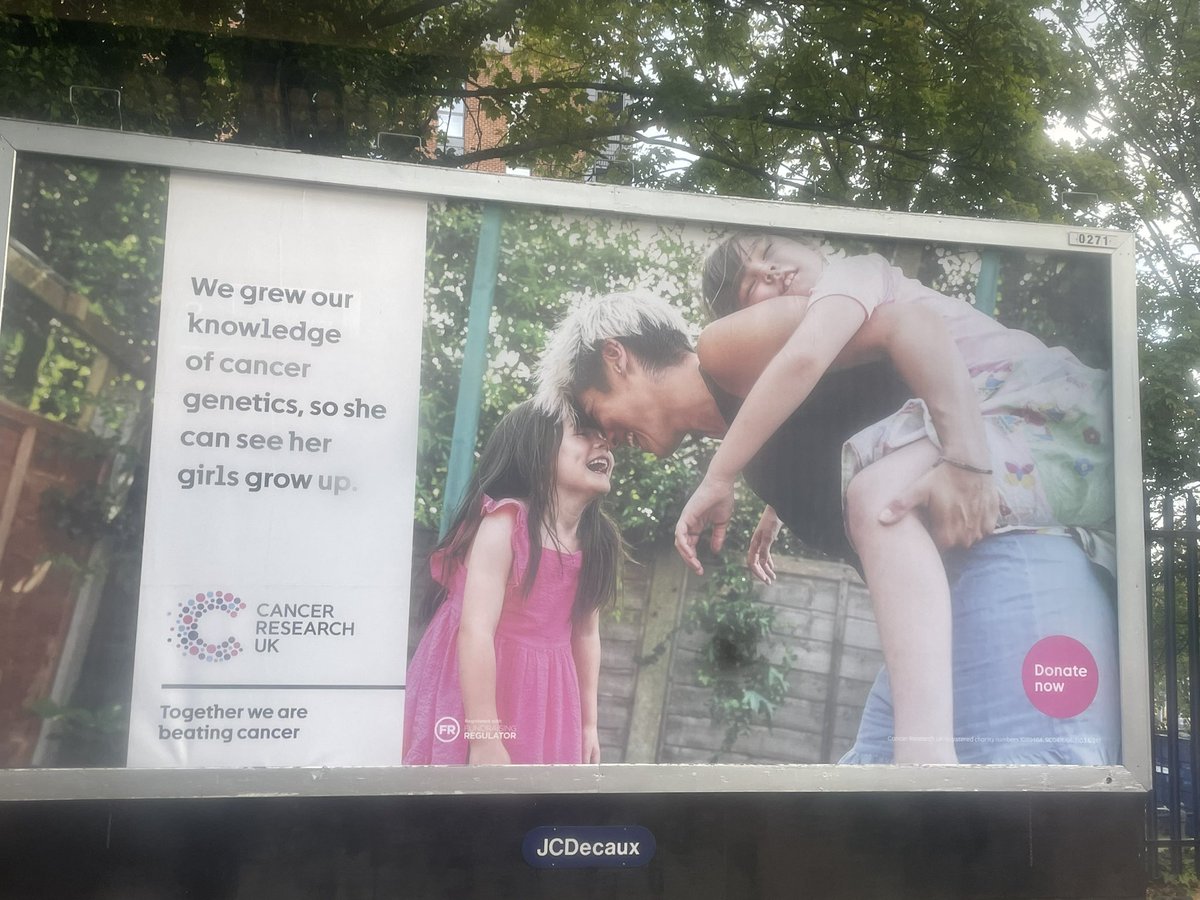antoniabance's tweet image. Seen from the train this morning. So clever, so emotional, and I’ve just donated. Brilliant craft from CRUK.