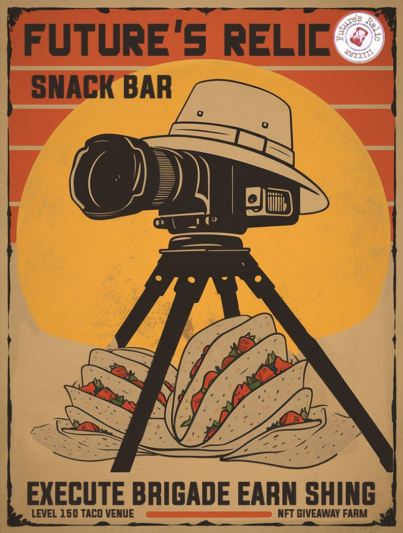 BloodyXellos's tweet photo. 🎥Future's Relic Snack Bar - Level 150 Taco Venue🎥
#NFTGiveaway
Sponsored By: @FuturesRelic 
🍻To Enter🍻
1⃣Follow @FuturesRelic  &amp; @BloodyXellos 
2⃣Retweet &amp;❤️
3⃣Your fav. genre of movie?
4⃣Comment Wax Wallet &amp; Tag Friend(s)
🌟Giveaway Closes Oct 6th, 1pm(PST)
🌮1⃣Winner🌮 https://t.co/fOKBehnUrR
