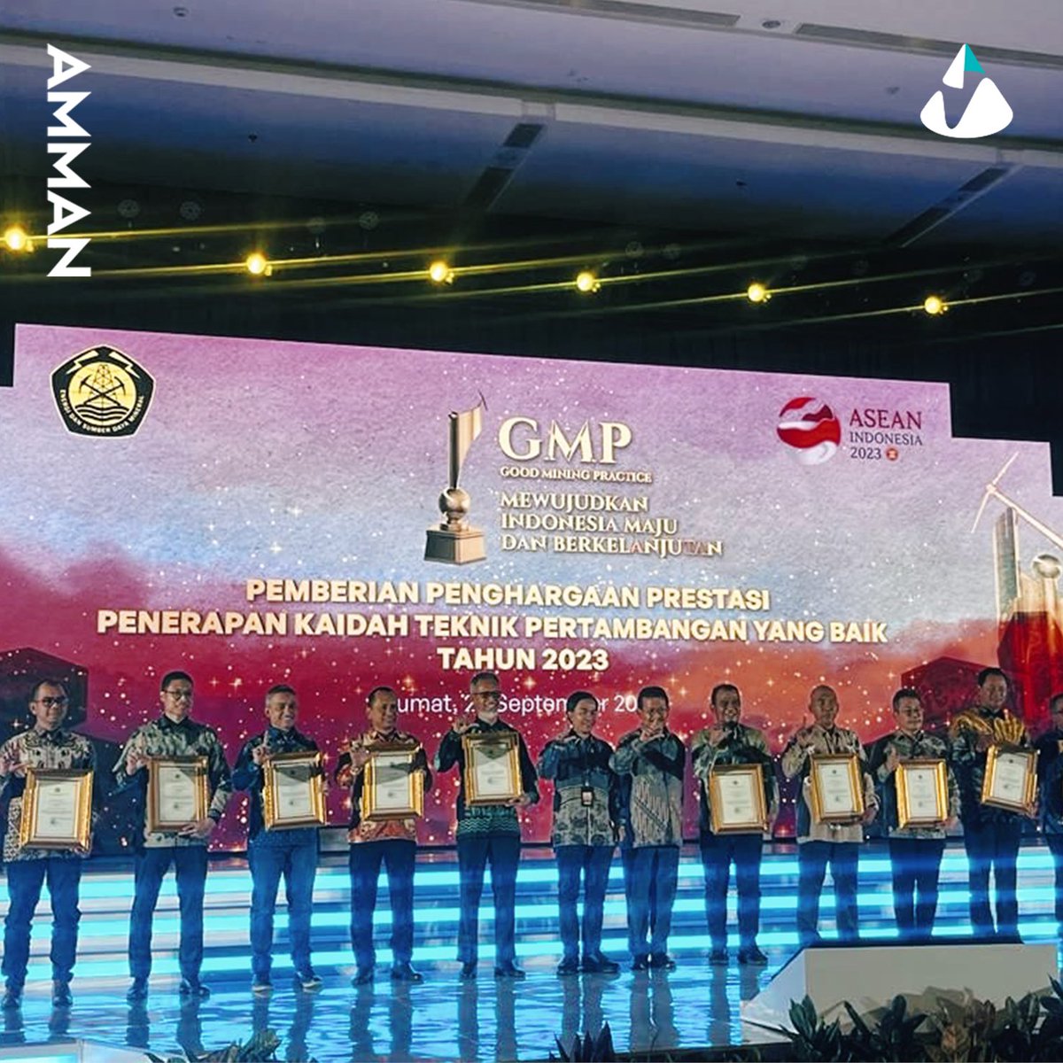 AmmanMineral's tweet photo. AMMAN kembali meraih tiga penghargaan pada Good Mining Practice Award 2023 yang diselenggarakan oleh Kementerian Energi dan Sumber Daya Mineral Republik Indonesia.

#LegacyofBest
#AMMAN
#AMMANuntukNegeri https://t.co/BtSR3soyyK