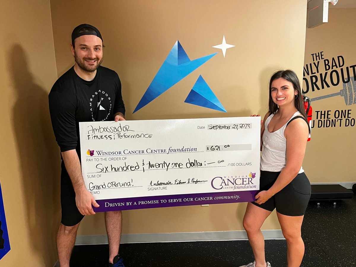 RemiSovran's tweet photo. Thrilled to announce that together with our amazing community and the dedication of our coaches, Ambassador Fitness &amp; Performance raised $621 for the @windsorccf during our grand opening!

🎉 A heartfelt thank you to everyone who donated. Together, we make a difference! 💪 https://t.co/P5chaazuzw