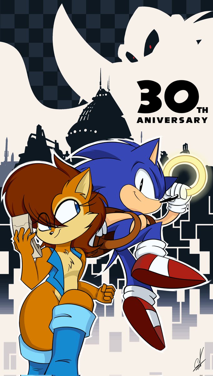 Sonic SatAM turned 30 on September 18, so this is a drawing as a tribute. #digitalart #ilustration #SEGA #SonicTheHedgehog #fanart #DicEntertaiment #Archie #SallyAcorn #SonicSatam