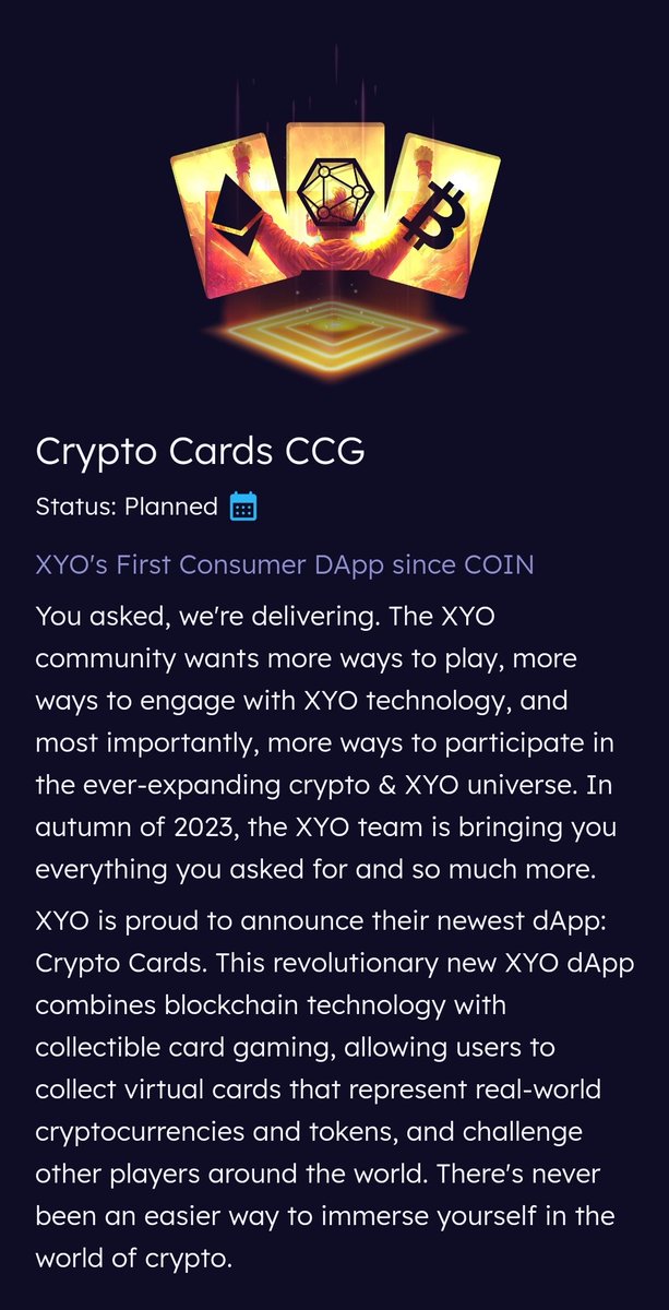LewSales's tweet photo. #CryptoCardGame(By:XYO)
Today made me realize #XYO is one step closer to #CCG. The #CoinApp is fine-tuning The #CoinPickAxes. In the past 2 months, these #NFT's have grown up!
#XYOWorld is ...Close
We're in Q4, meaning minting will be live again, Remember: One Needs #XYO To Buy These GeoTokens!
Ideally breaking way for this Token to Break Out of this trend, these Projects will help strengthen the community while raising its value!