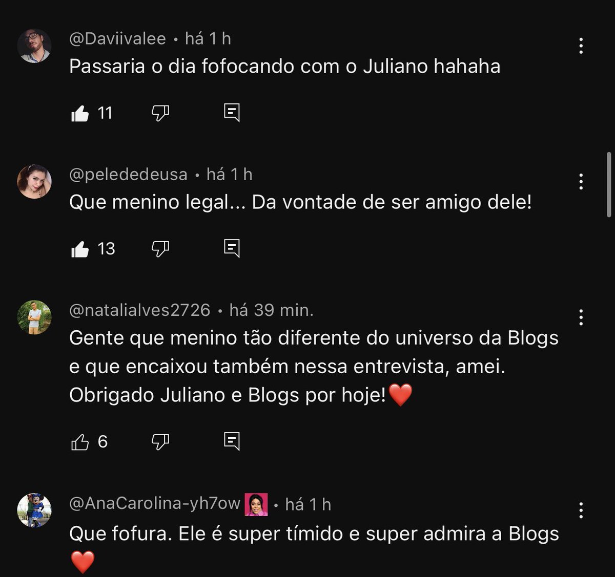 julianofloss's tweet photo. to acostumado com tanto comentário ruim, e veio comentários lindos tipo esses, porra to muito feliz, deveria ser sobre isso, sobre espalhar amor https://t.co/aF1oplfD6x