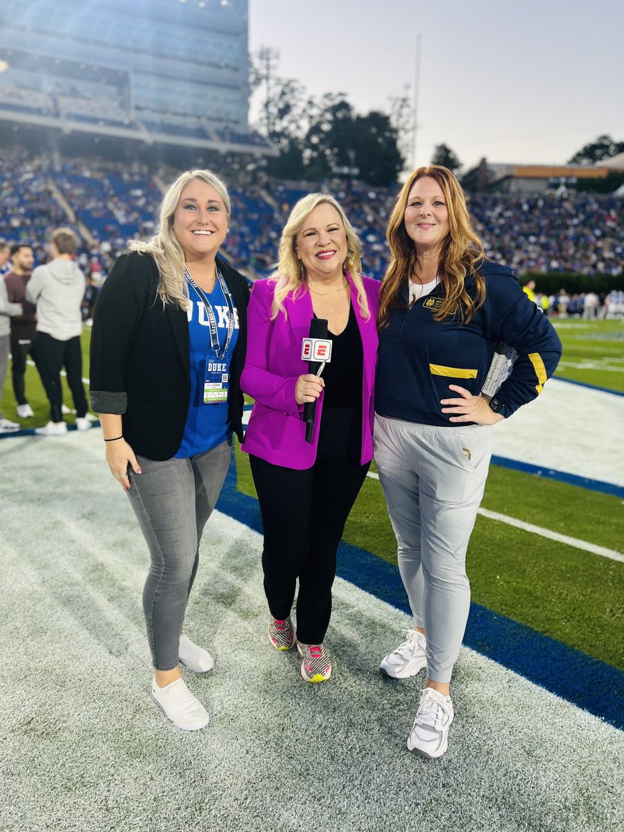 Holly Rowe (@sportsiren) on Twitter photo RARE and welcome privilege to work with two lead PR women in college football. So proud of Kat Castner and Katy Lonergan strong, excellent leaders of big time CFB teams.
<a href="/KatCastner/">Kat Castner</a> <a href="/DukeFOOTBALL/">Duke Football</a>
<a href="/Katy_Lonergan/">Katy Lonergan</a> <a href="/NDFootball/">Notre Dame Football</a> RARE and welcome privilege to work with two lead PR women in college football. So proud of Kat Castner and Katy Lonergan strong, excellent leaders of big time CFB teams.
<a href="/KatCastner/">Kat Castner</a> <a href="/DukeFOOTBALL/">Duke Football</a>
<a href="/Katy_Lonergan/">Katy Lonergan</a> <a href="/NDFootball/">Notre Dame Football</a>