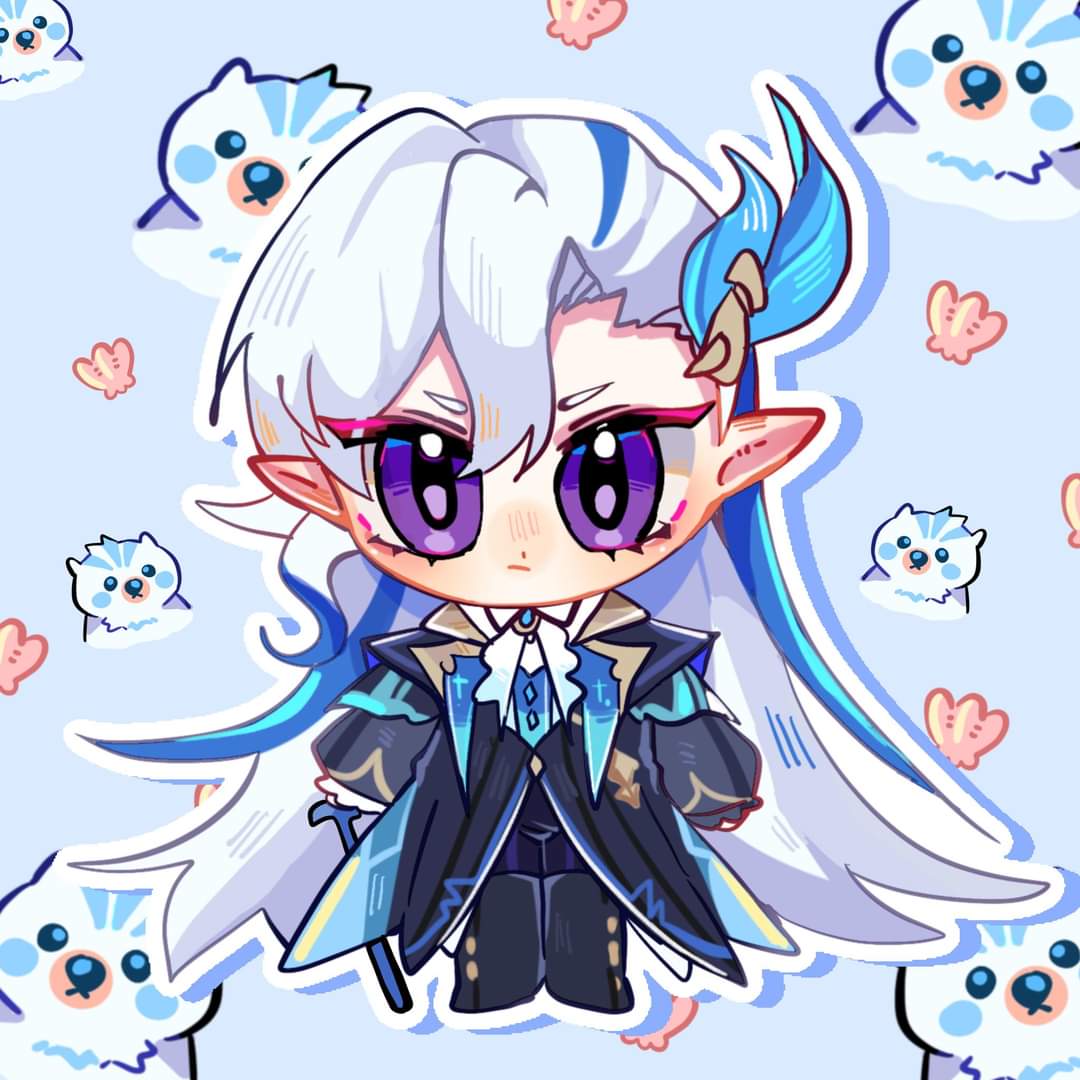 HingHrhine's tweet photo. He is super cute😭💗

#GenshinImpact #Neuvillette https://t.co/Lreb5CjDyN