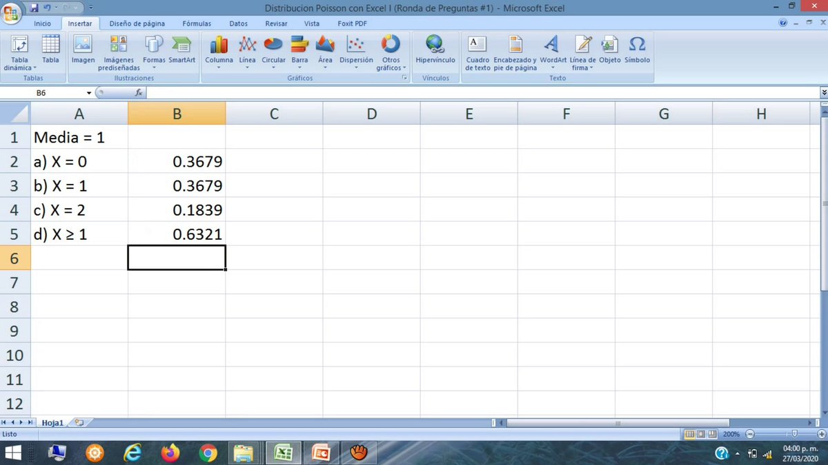 divinortv's tweet image. En este extracto de vídeo se resuelve un problema de Distribución Poisson utilizando su respectiva fórmula en el programa de ofimática Microsoft Excel, un ejemplo relacionado con el patrullaje policiaco

youtu.be/f7HYEnsiQkw

#poisson #estadistica #estadisticaenexcel