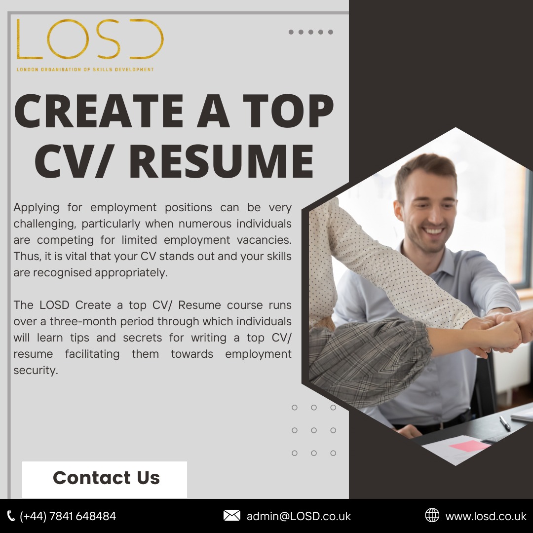 losdofficials's tweet image. #createcv #resumecourse #losd