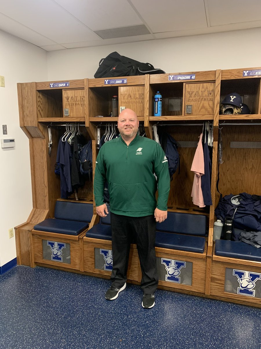 Coach Brett Cleveland <a href="/brettwcleveland/">Brett Cleveland</a> in the baseball locker room during our visit to Yale. Made some great connections with Coach Brian Hamm <a href="/brianhamm2/">Brian Hamm</a> and insight into Yale baseball! <a href="/twcasports/">Woodlands Christian</a>