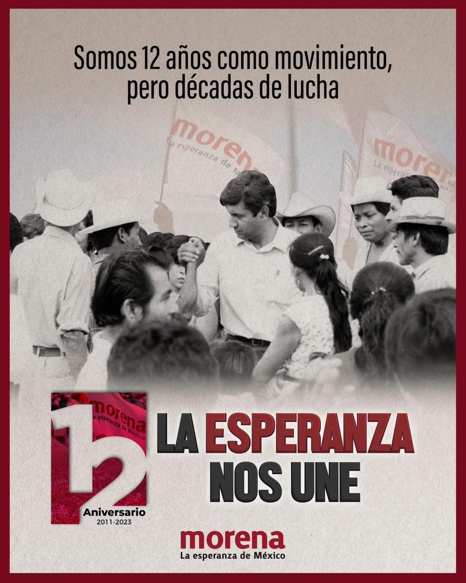 MorenaChiapas_'s tweet photo. Nuestro movimiento enfrentó la represión incontables veces, por eso en Morena tenemos el compromiso de jamás reprimir al pueblo y luchamos por una revolución pacífica.

#12AñosMorena #OrgulloMorena https://t.co/ZqfFMHEgnh