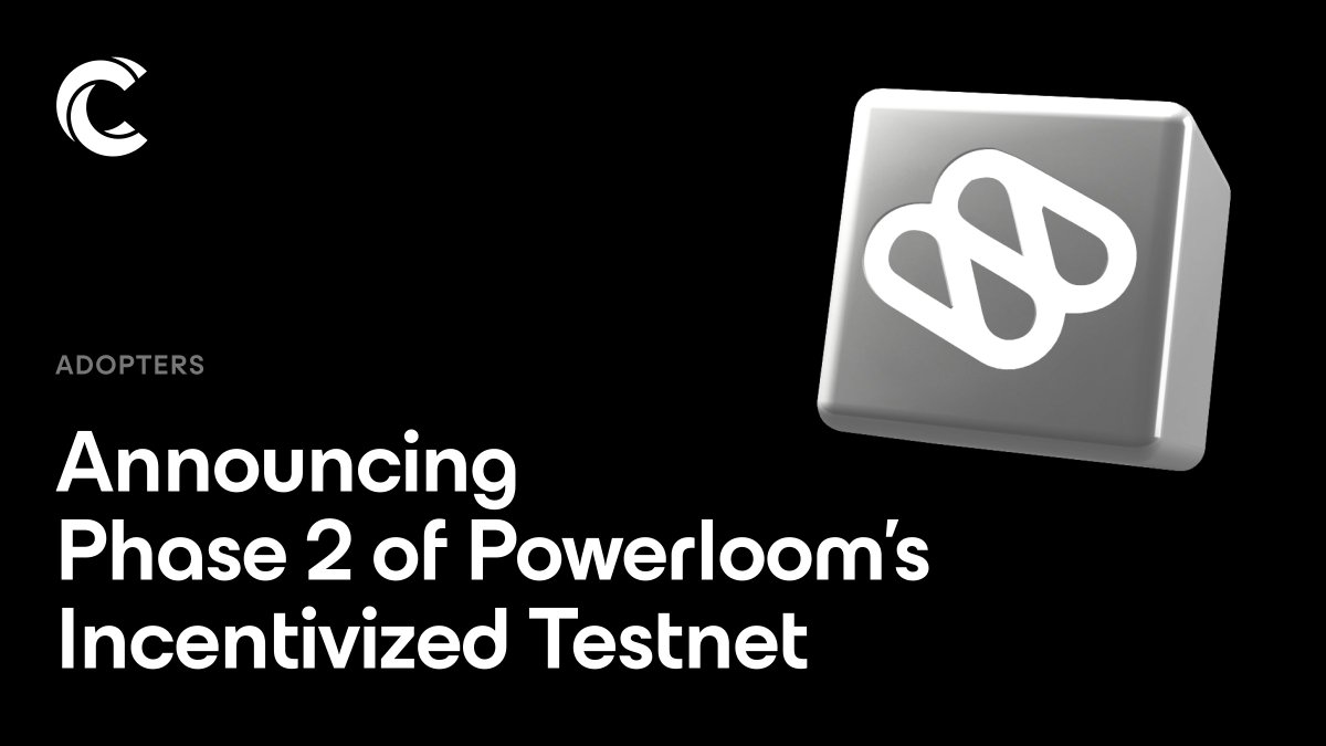 TESTNET: CoinList x Powerloom 🏗️

After successfully completing Phase 1 with nearly 5,000 applicants, we're excited to share that Phase 2 of the @PowerLoomHQ testnet has begun. 

Battle-test the protocol, earn rewards.

Join 👉 coinlist.co/powerloom-test…

*Not available in US &amp; CA