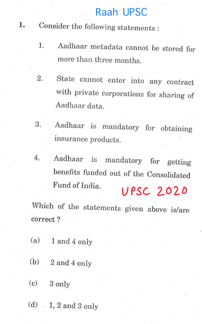 RaahUpsc's tweet image. 🌟 UPSC Prelims 2020 Questions - Let’s Dive In! 📚🧐
Challenge yourself and comment your answers! 🤔📝 #UPSCPYQChallenge #Prelims2020 🚀📖
1/5