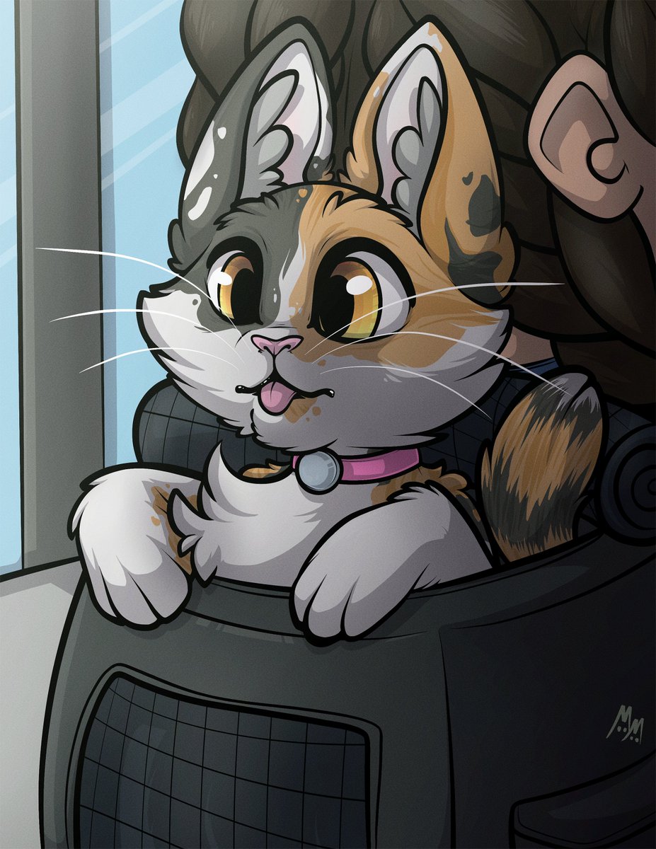 MangoMeowie's tweet image. "Going on an Adventure" - by me

A cat makes a journey from the safety of it's backpack. (inspired by an irl adventure of flying with a kitten, lol)

#kitten #adventure #catbackpack #illustration