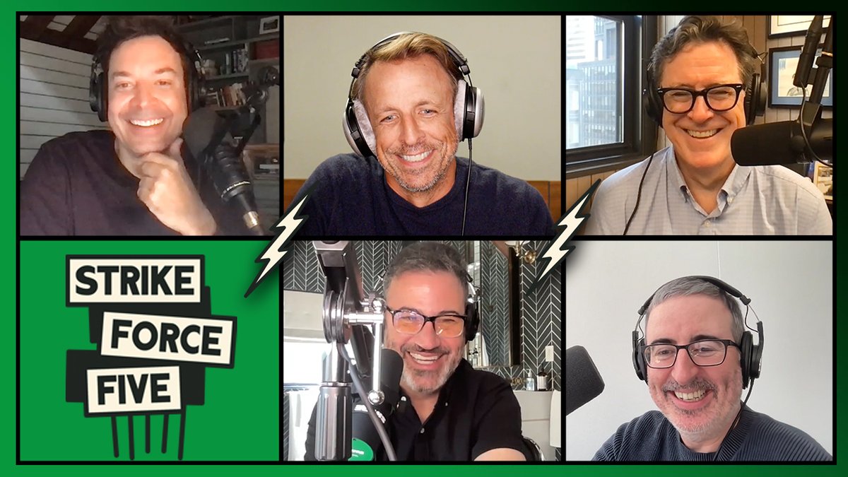 Strike Force Five (@strikeforcefive) on Twitter photo Episode 10 of #StrikeForceFive is out now!
Listen up: spoti.fi/45d7ODi
@JimmyKimmel @JimmyFallon @SethMeyers @IamJohnOliver <a href="/StephenAtHome/">Stephen Colbert</a> Episode 10 of #StrikeForceFive is out now!
Listen up: spoti.fi/45d7ODi
@JimmyKimmel @JimmyFallon @SethMeyers @IamJohnOliver <a href="/StephenAtHome/">Stephen Colbert</a>