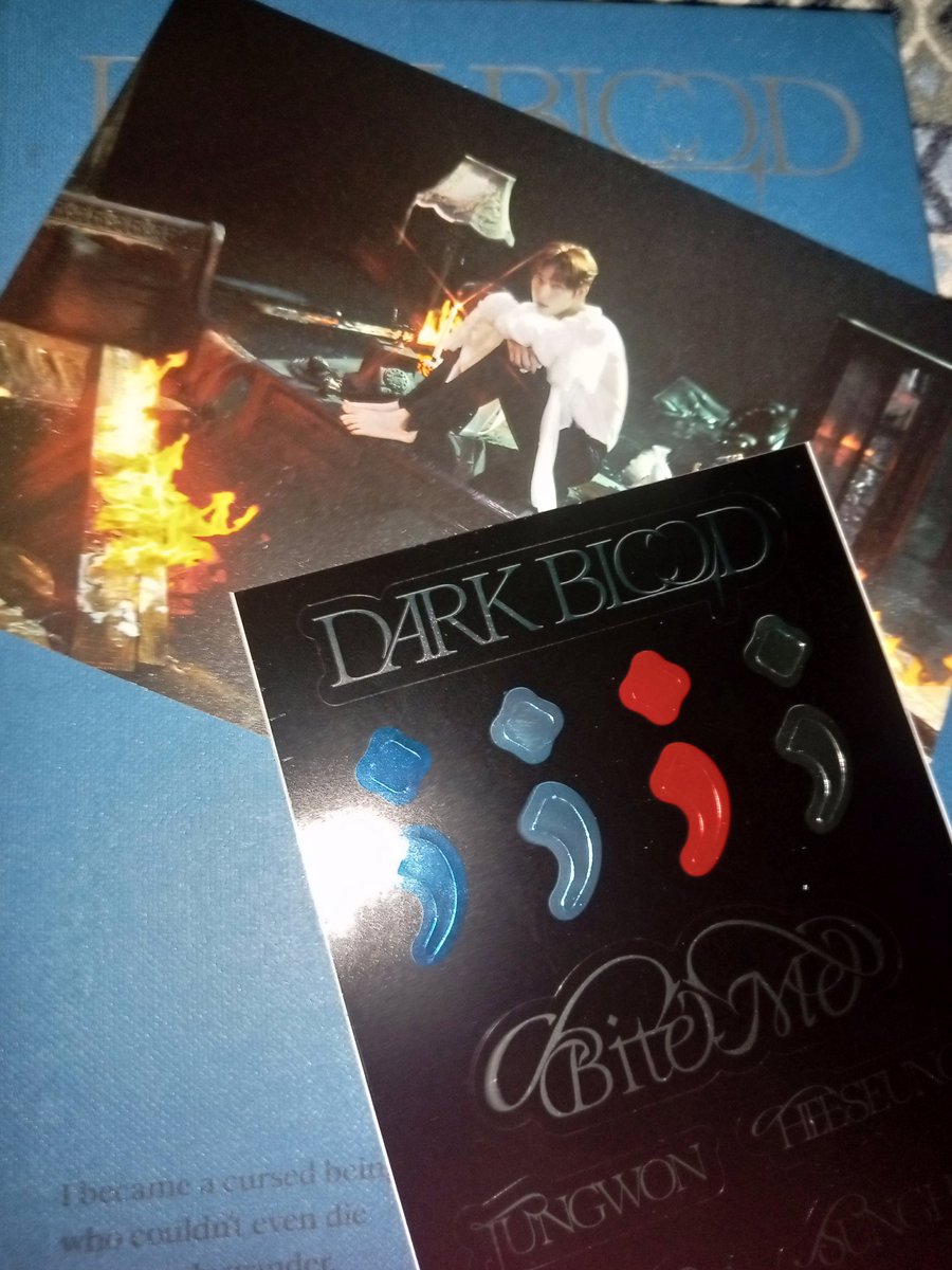 chiskeyyk's tweet photo. wts lfb 
unsealed enhypen dark blood album half ver. 

complete inclusion (pc lang wala) 
cd, postcard, folded poster, sticker

— ₱400
— payo 
— ggx mod | gcash mop 
— no refund/cancelation 

issue naka lagay na sa pic may dent due to shipment 
t: jake sunghoon jay ni-ki https://t.co/LofcEHKgXy